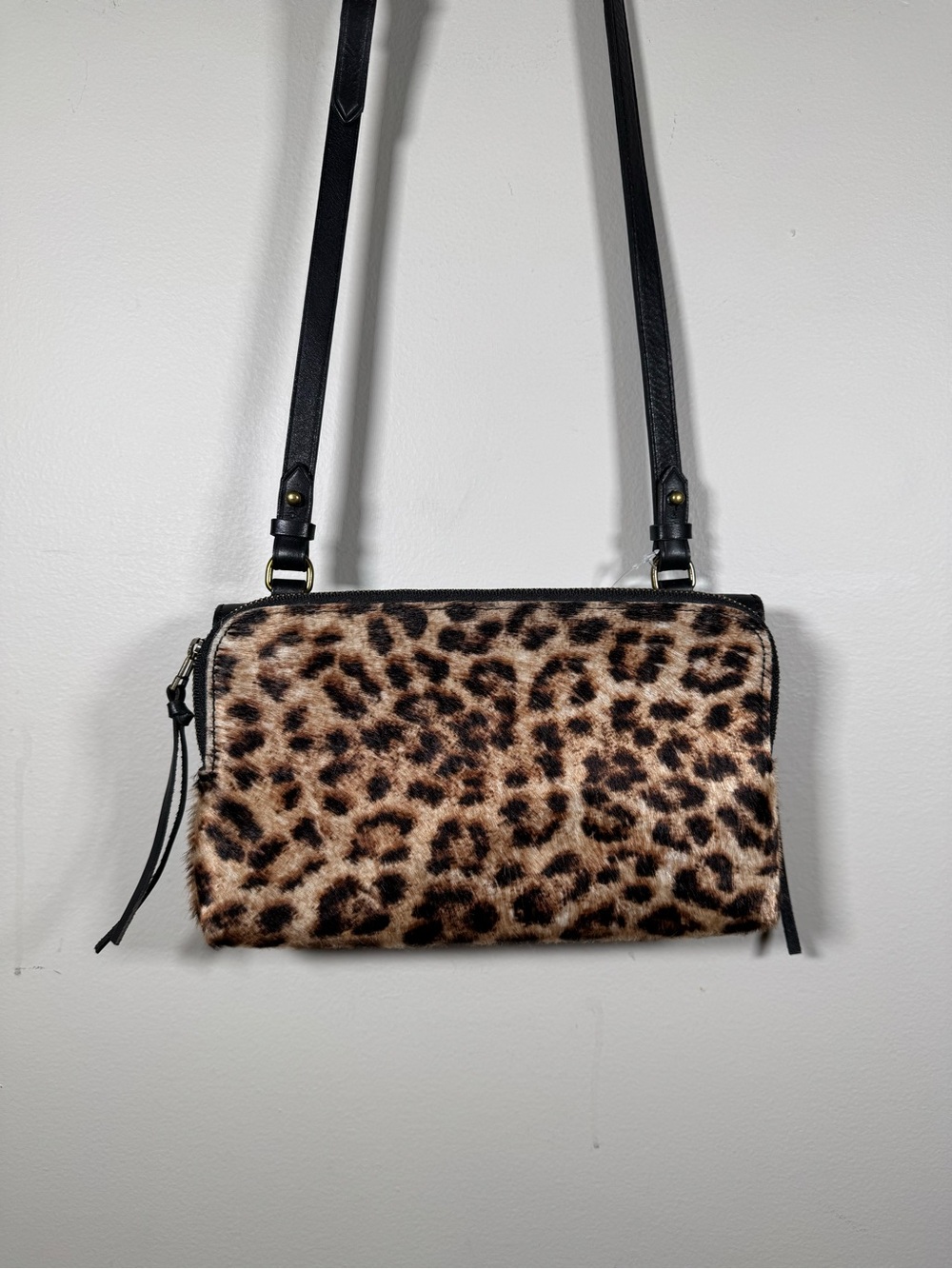 Madewell Leopard Print Crossbody in Brown and Black